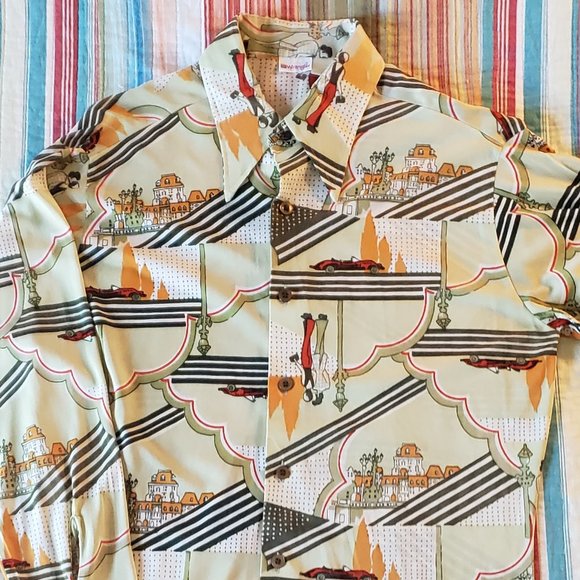 Vintage Mens Wrangler Polyester Shirt 16-16 1/2" - Picture 5 of 10